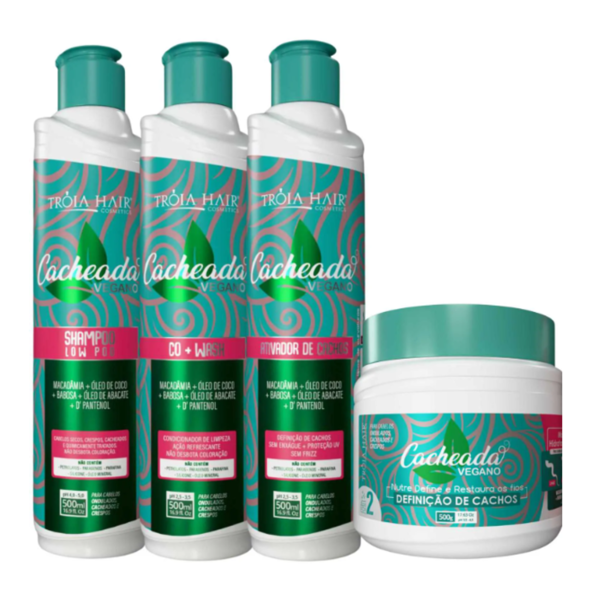 Kit Cacheada 4 Passo - Cuidado Completo 500ml