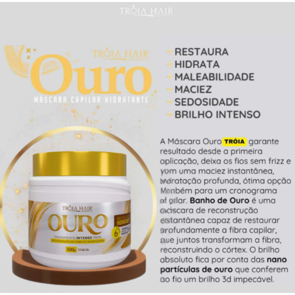 Máscara Ouro Hidratação 6 em 1 500g 