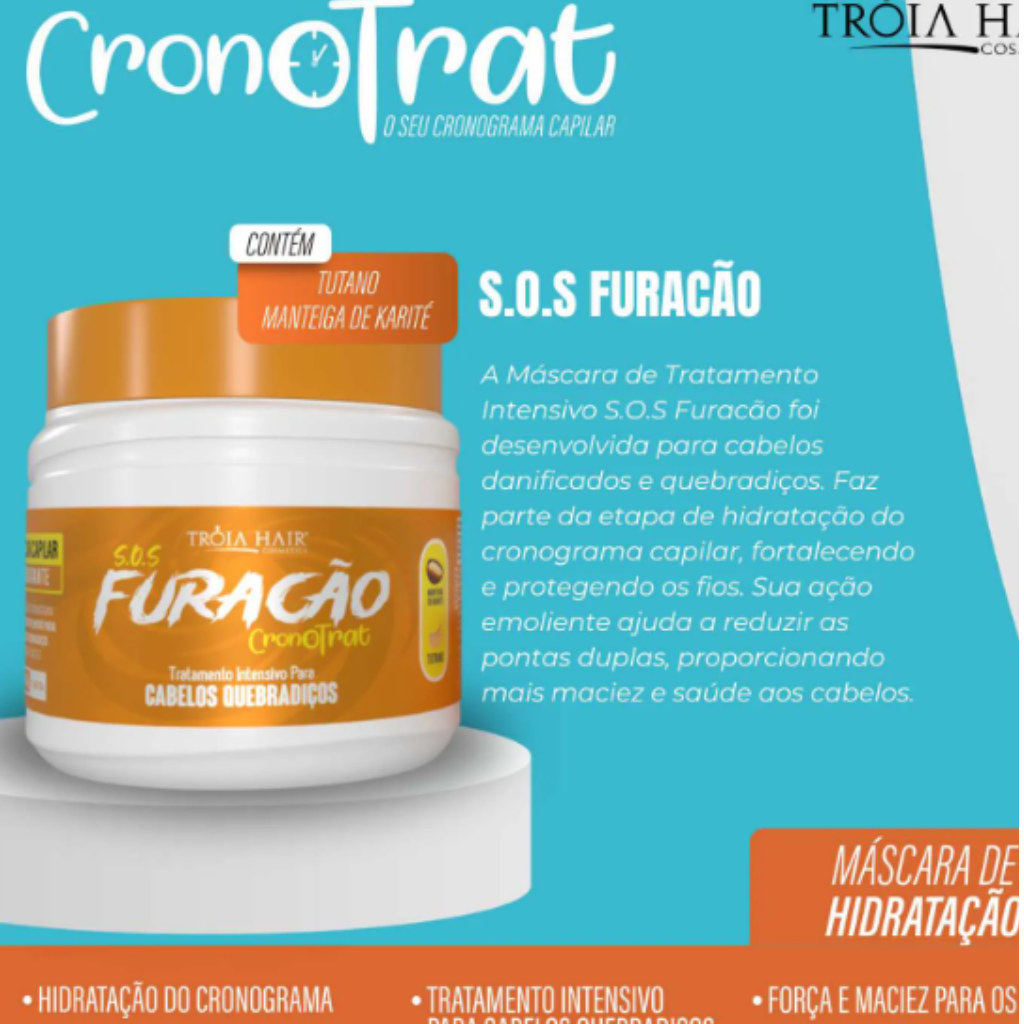 Máscara Hidratante S.O.S Furacão Cronotrat 500g -