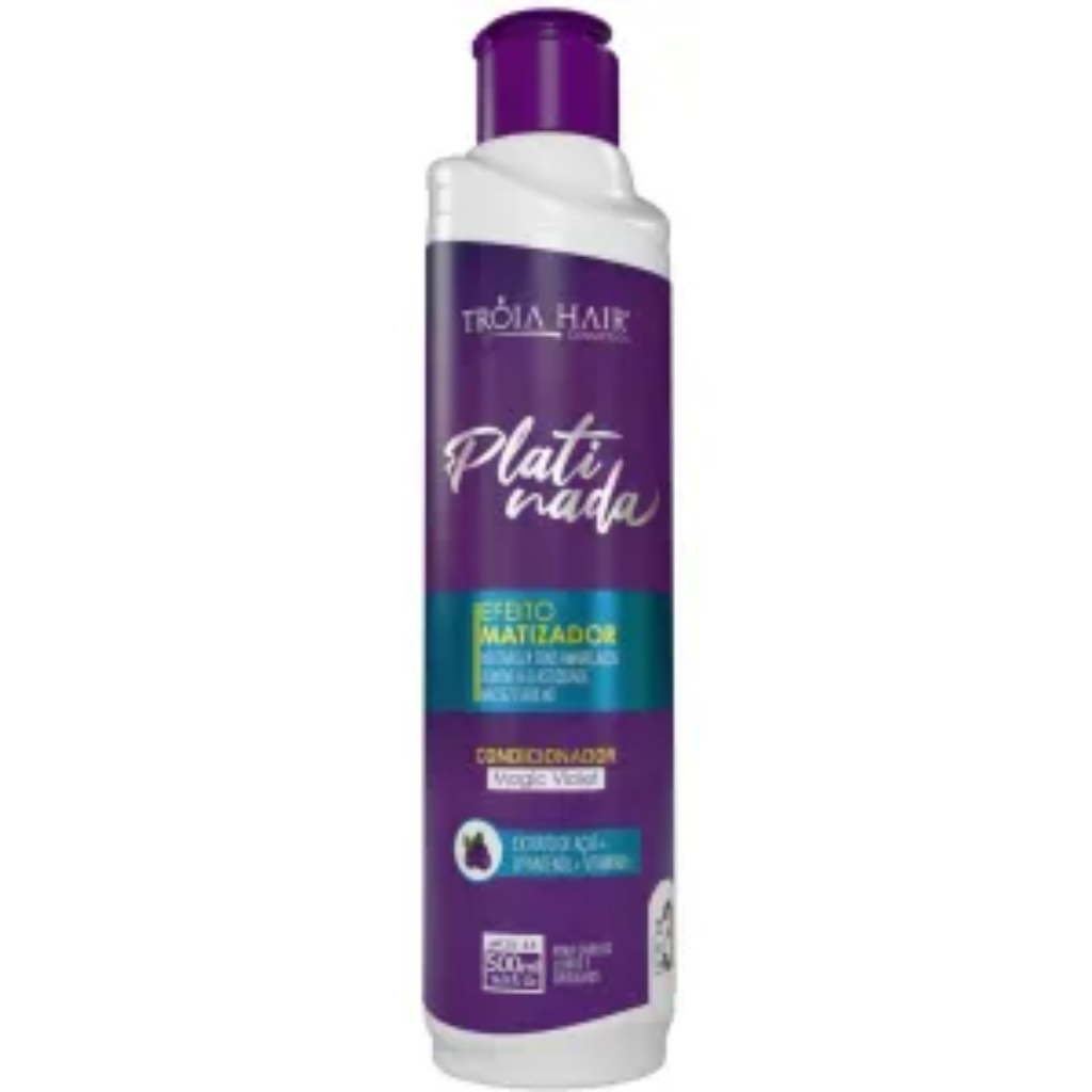 Kit Platinada - Completo para Cabelos Loiros, Iluminados, Grisalhos e Platinados Troia Hair 1500ml