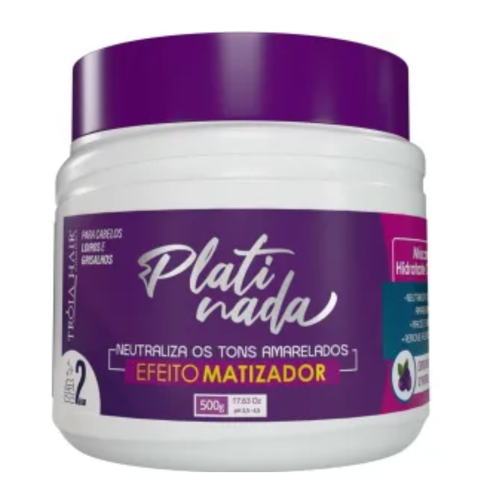 Kit Platinada - Completo para Cabelos Loiros, Iluminados, Grisalhos e Platinados Troia Hair 1500ml