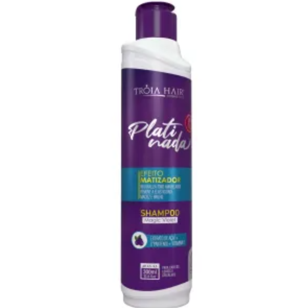 Kit Platinada - Completo para Cabelos Loiros, Iluminados, Grisalhos e Platinados Troia Hair 850ml