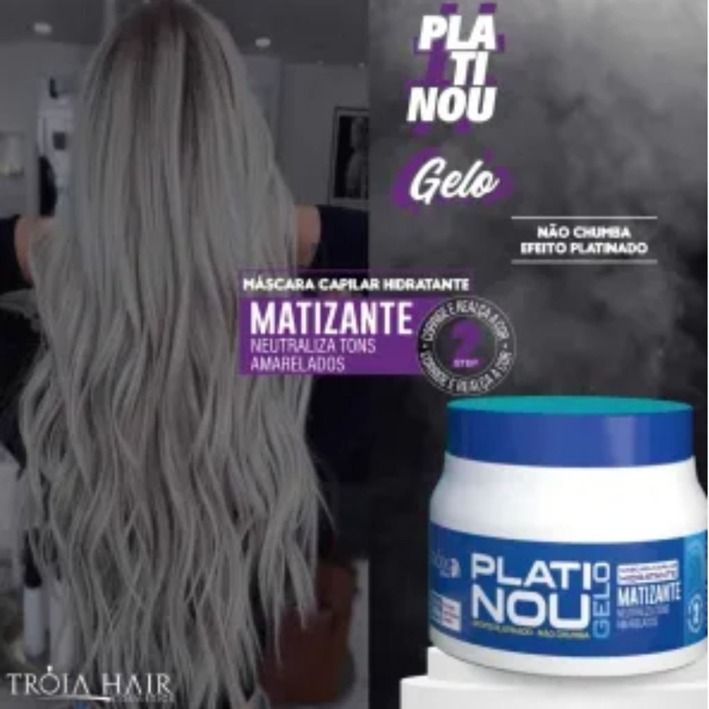 Mascara Platinou Gelo - Efeito Nevou para Cabelos Platinados 250g