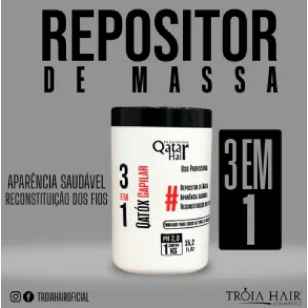 Repositor de Massa 3 em 1 Qatar Hair 1 Kg