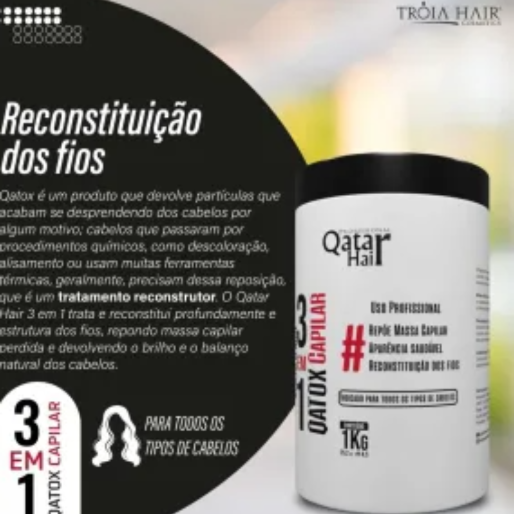 Repositor de Massa 3 em 1 Qatar Hair 1 Kg