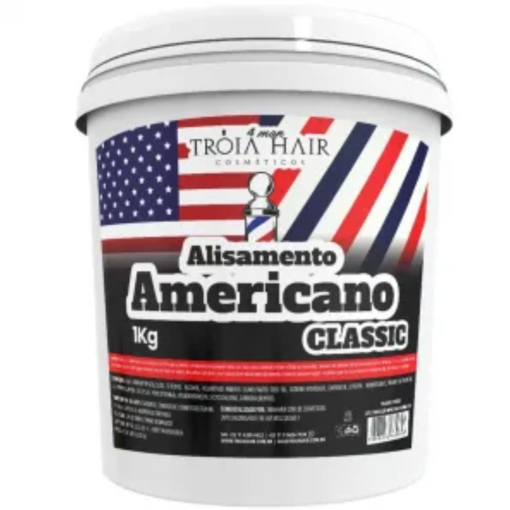 Alisamento Americano Classic 1kg - Troia Hair 4Man: Alisamento Profissional Rápido