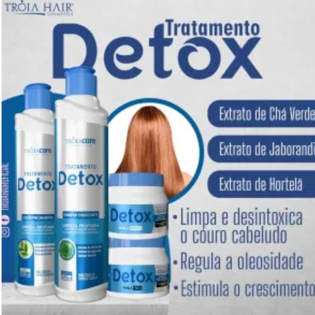 Kit Detox Capilar Completo - Limpeza, Revitalização e Crescimento Saudável - 1100ml