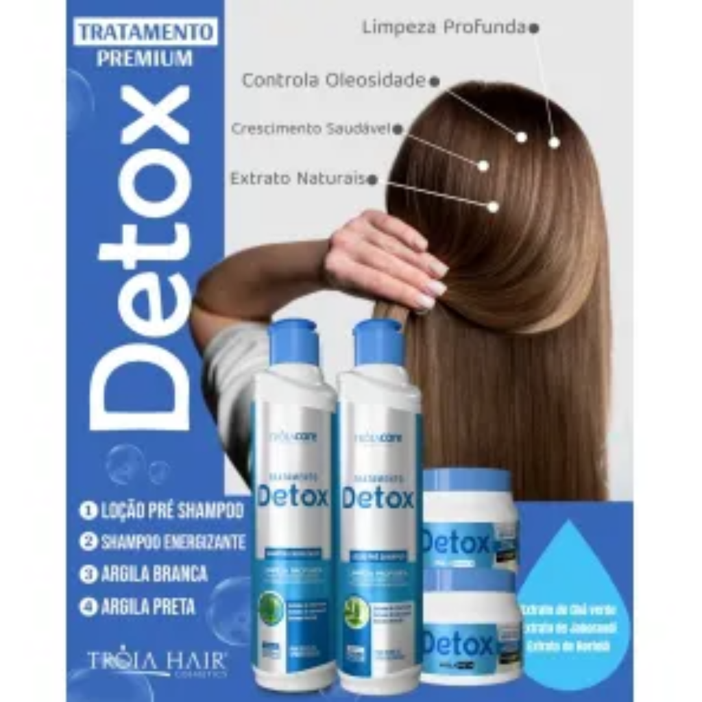 Kit Detox Capilar Completo - Limpeza, Revitalização e Crescimento Saudável - 1100ml