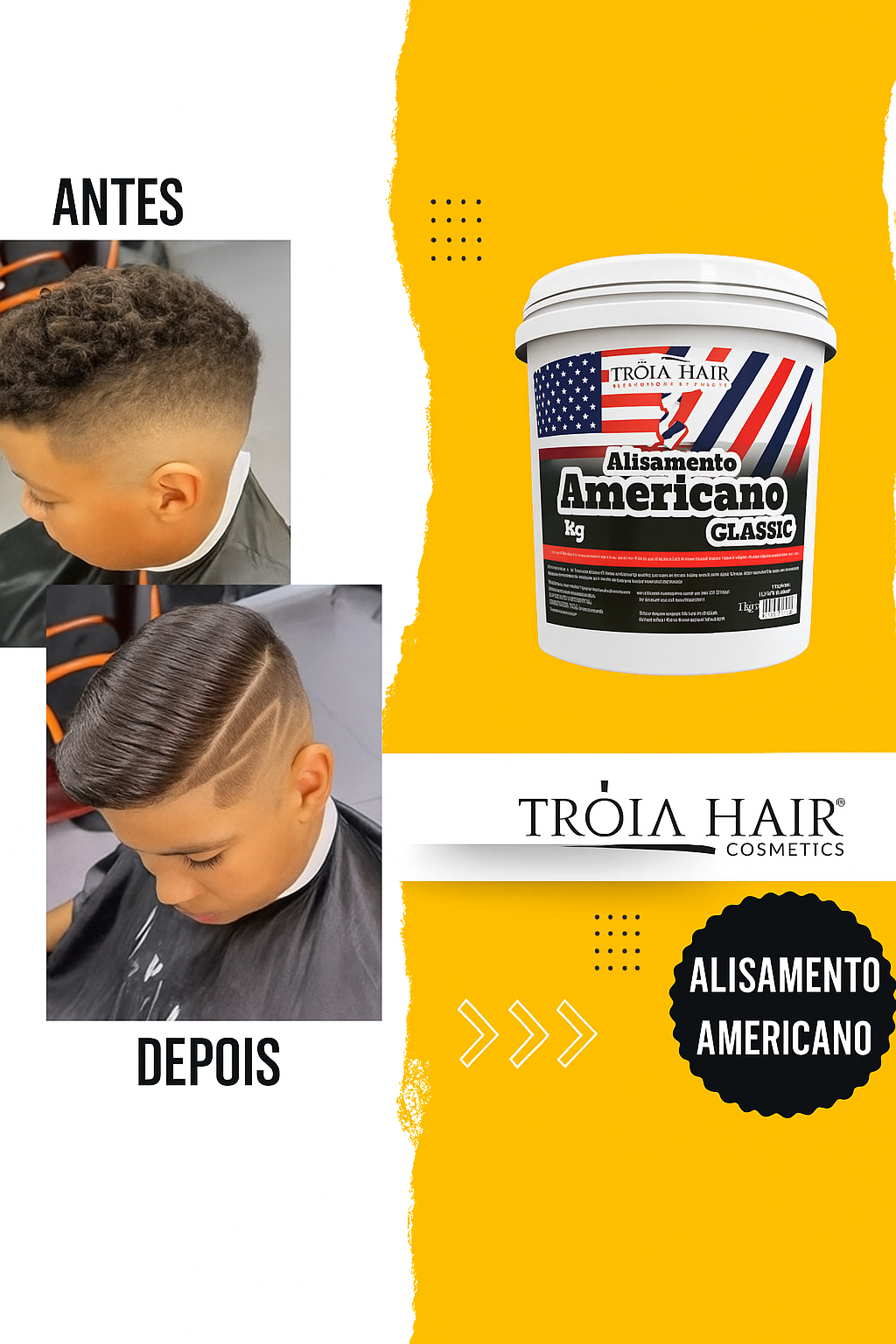 Alisamento Americano Classic 500g - Troia Hair 4Man: Alisamento Profissional Rápido
