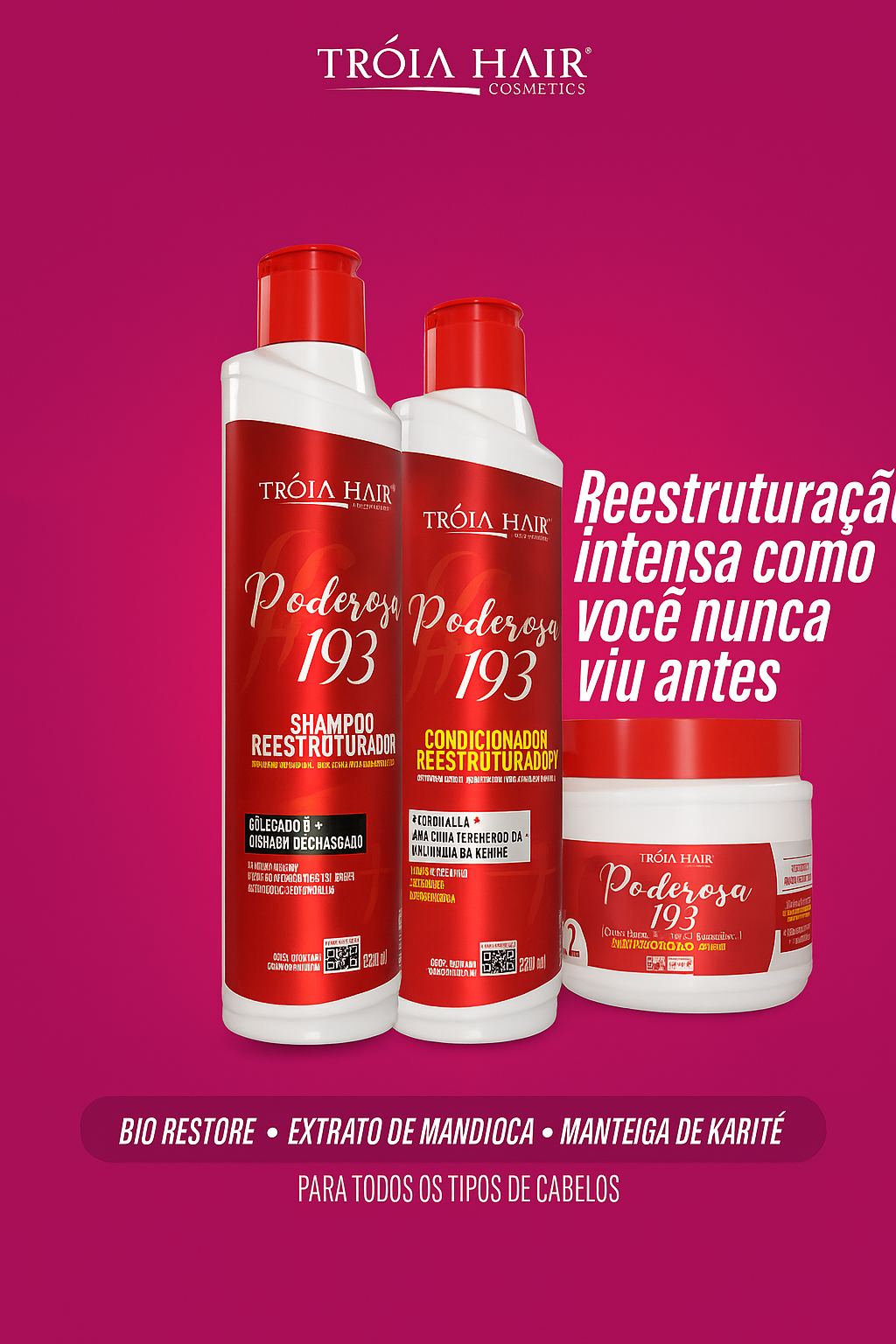 Máscara Pós Quimica 1.9.3 Poderosa 500g - Troia Hair