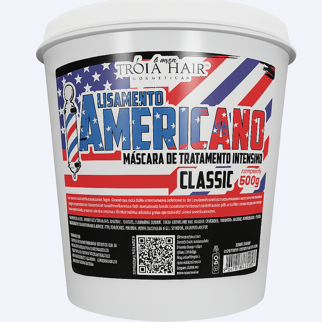 Alisamento Americano Classic 500g - Troia Hair 4Man: Alisamento Profissional Rápido