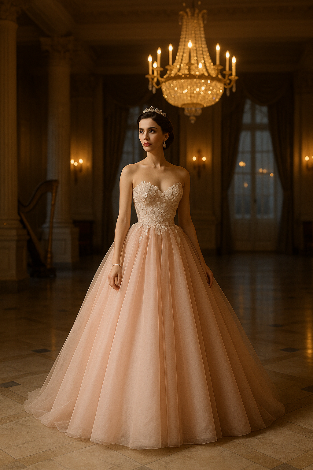 Elegant Strapless Ball Gown