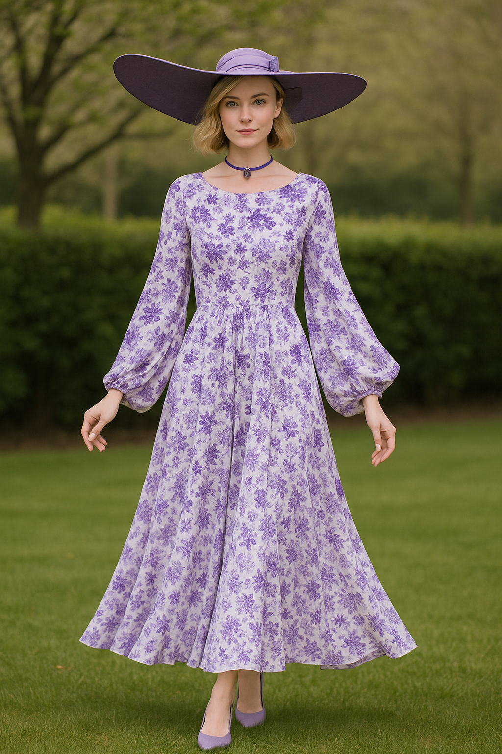 Lavender Floral Maxi Dress