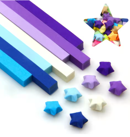 Colored Origami Star Paper Strips