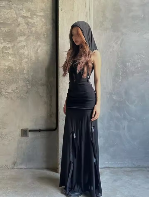 Elegant Gothic Black Dress