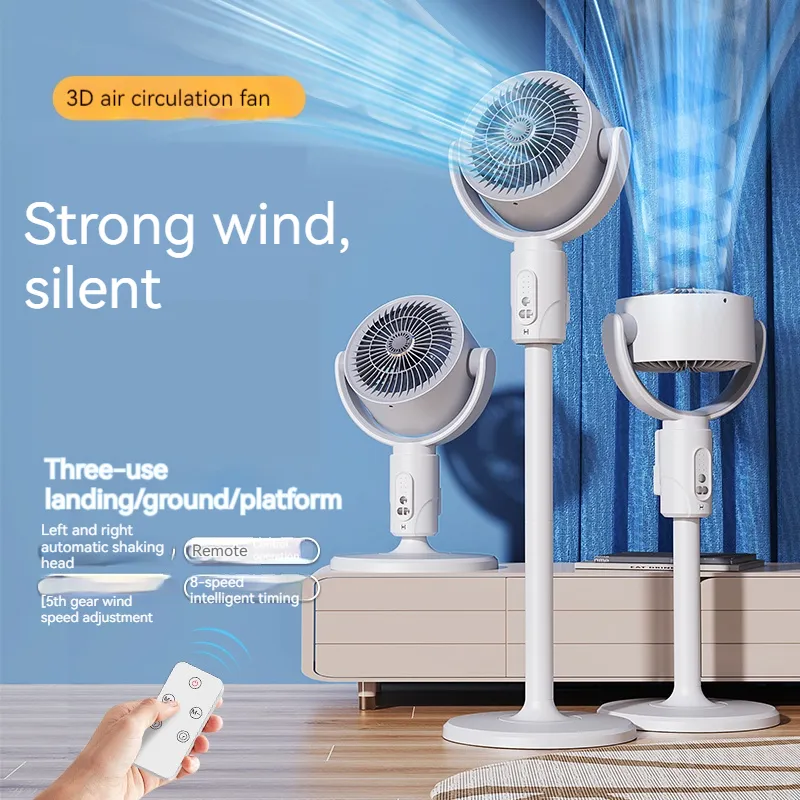 2024 New Large Battery Rechargeable Floor Fan with Remote, Portable USB Cooling Fan