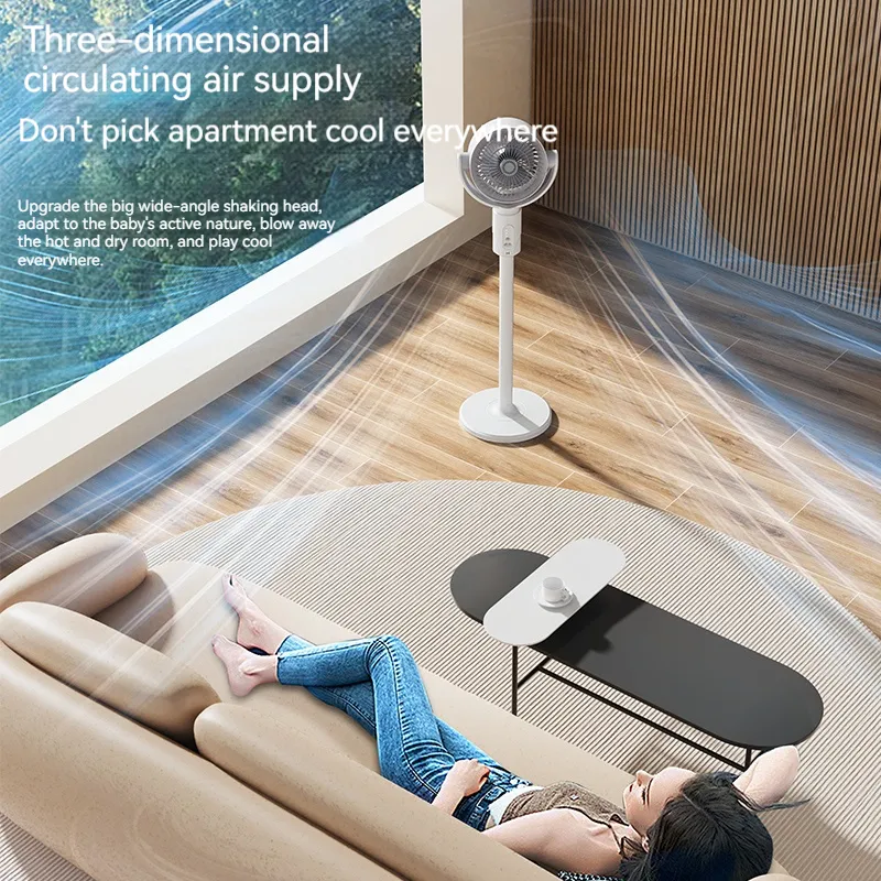 2024 New Large Battery Rechargeable Floor Fan with Remote, Portable USB Cooling Fan