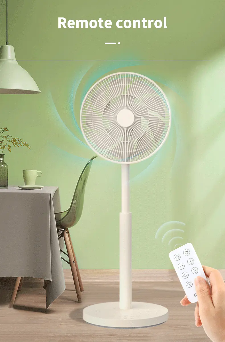 14 Inch DC Battery-Powered Remote-Controlled Cooling Stand Fan
