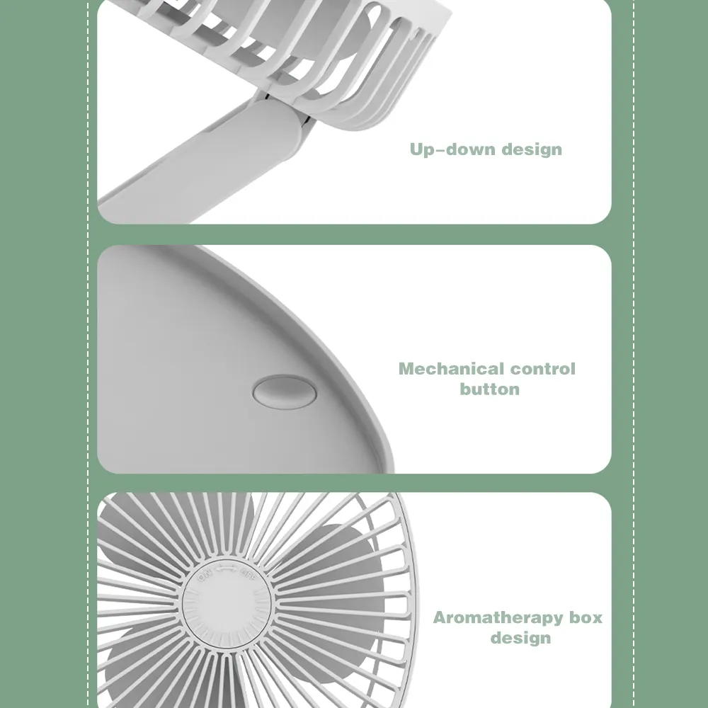 Tragbarer USB Mini Ventilator mit 3 Geschwindigkeiten, Faltbar, für Schreibtisch, Reise, Camping