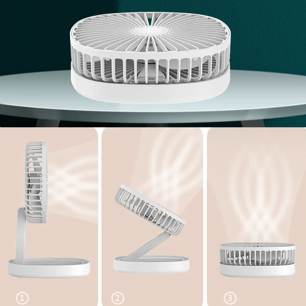 Portable USB Mini Fan with 3 Speeds, Foldable, for Desk, Travel, Camping