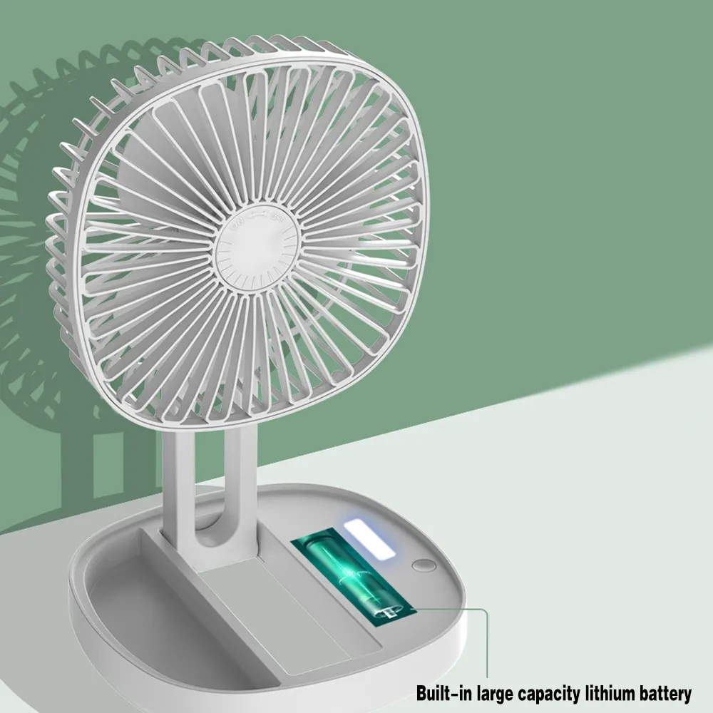 Portable USB Mini Fan with 3 Speeds, Foldable, for Desk, Travel, Camping