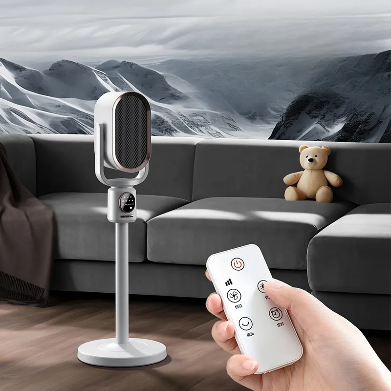 Adjustable Height Heater with Modern White Design