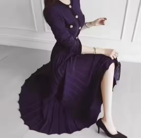 Elegant Navy Blue Dress