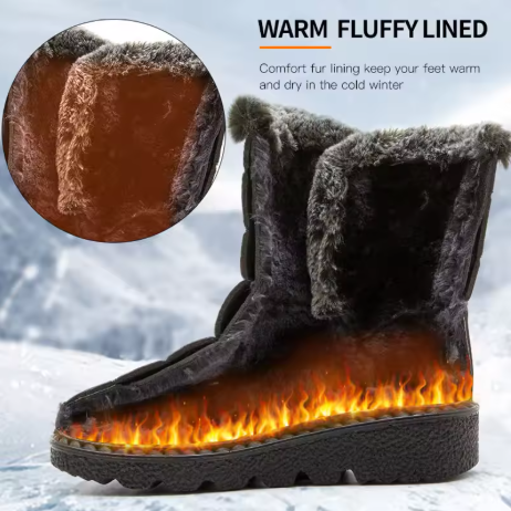 Woman Winter Boots Ankle Low Heels Botas Mujer Waterproof Snow Boots With Fur Shoes