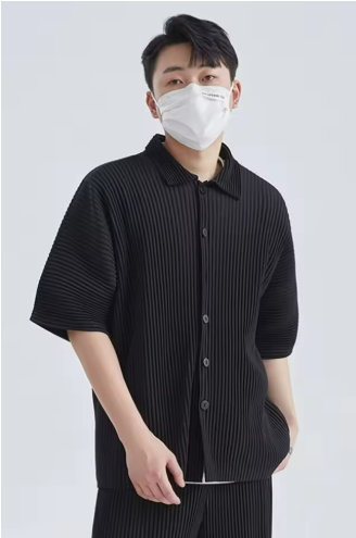 Men's Black Ribbed Shirt