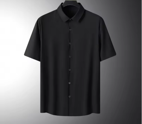 Men's Black Short-Sleeve Shirt
