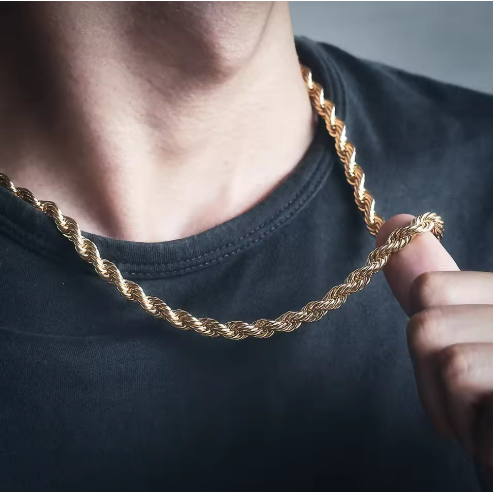 Gold Rope Chain Necklace