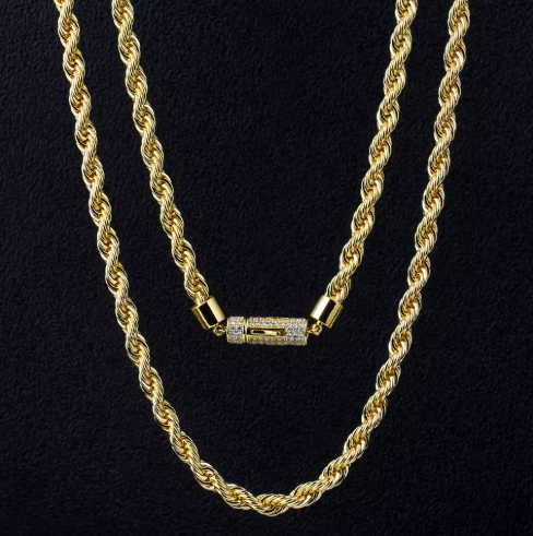 Gold Rope Chain Necklace