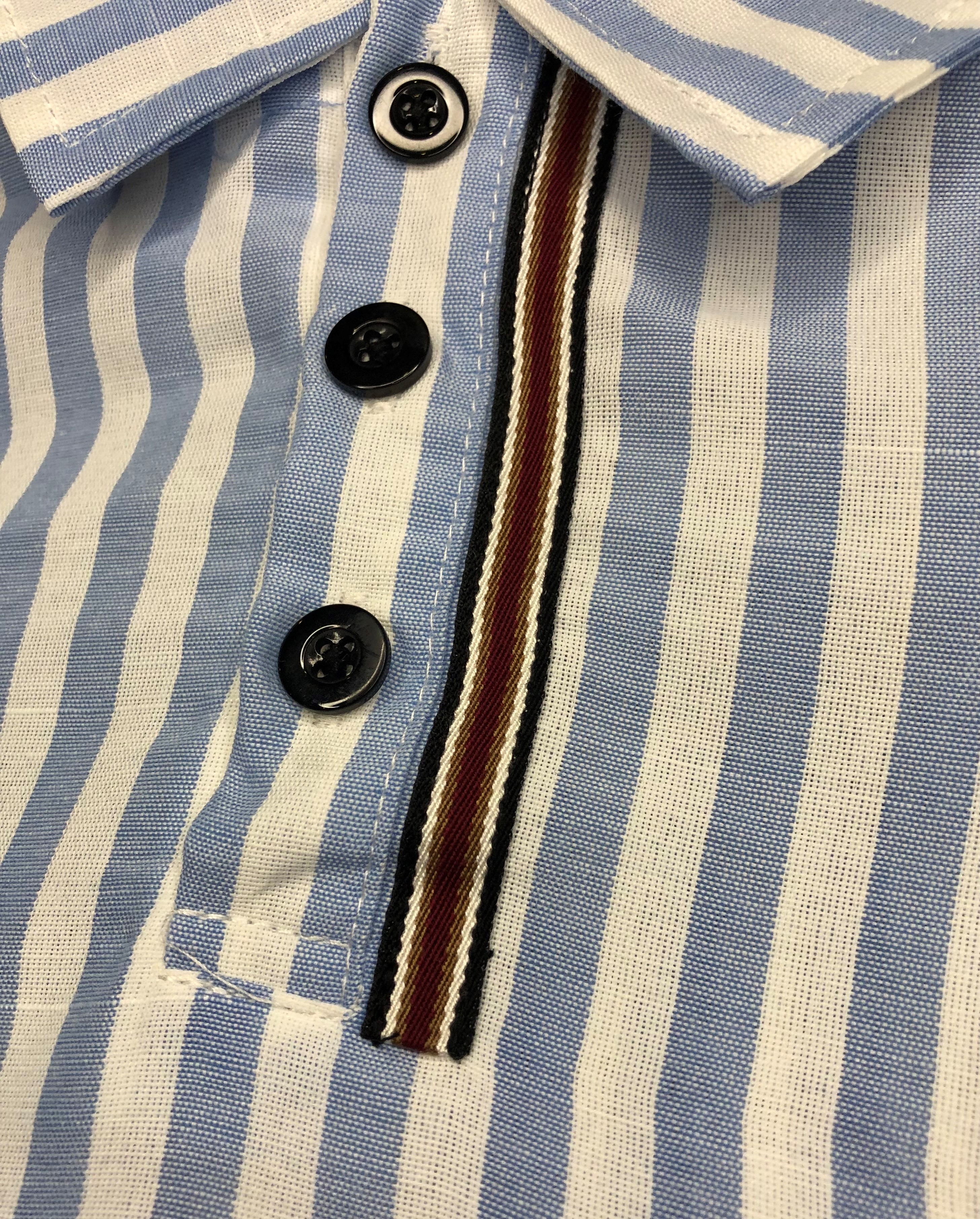 Ensemble garçon à raillure bleues