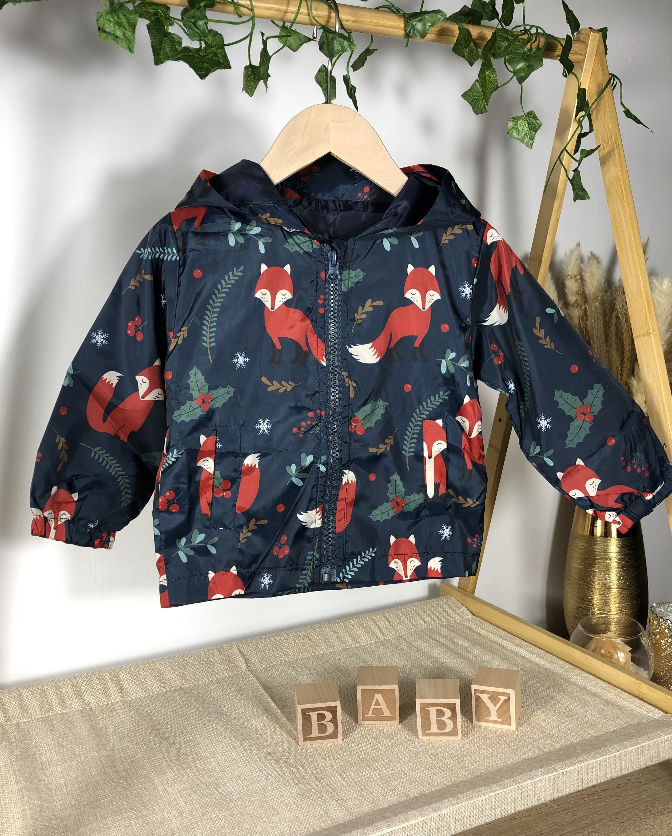 Veste imperméable à motif renard