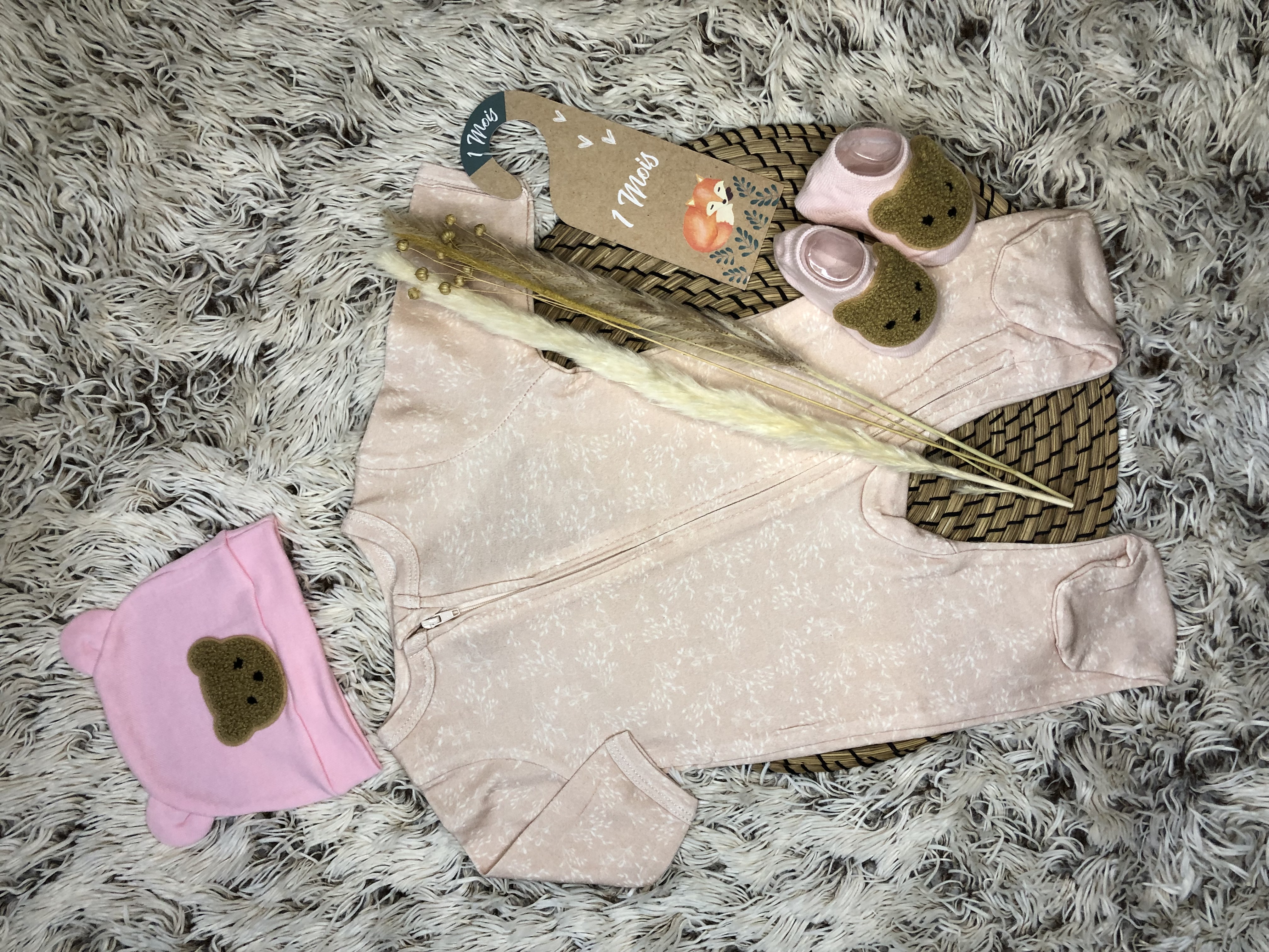 Pyjama fille fleurie rose 