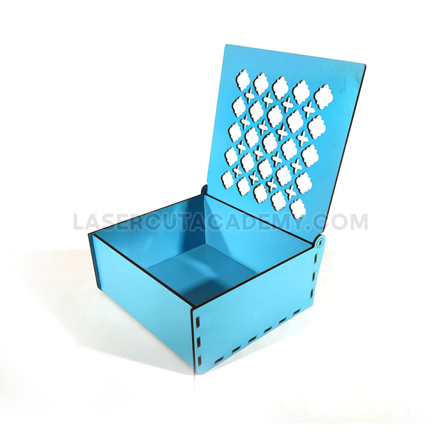 Storage Hinged Box with Elegant Laser-Cut Lid – SVG, DXF, PDF & CDR Files