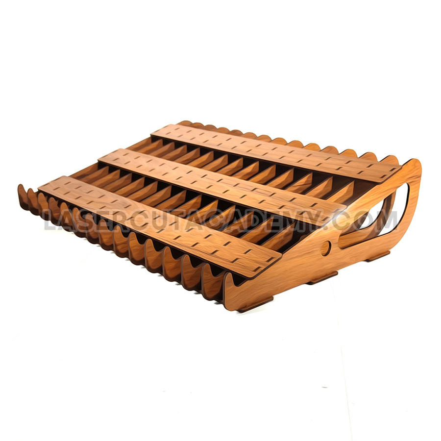 Multi-Tier Laptop Stand & Desk Organizer – Laser Cut Wooden Rack (SVG, DXF, PDF & CDR Files)