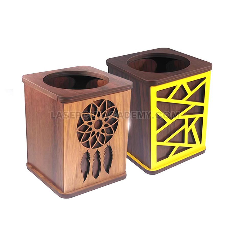 Modern Geometric Pen Holder – Laser Cut Wooden Desk Organizer (SVG, DXF, PDF & CDR Files)