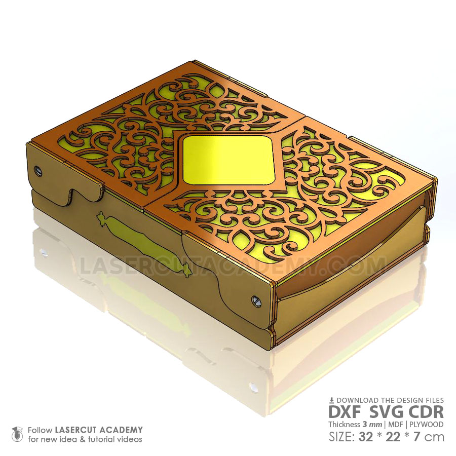Double-Door Hospitality Box for Chocolates & Nuts – Laser Cut Wooden Storage (SVG, DXF, PDF & CDR Files)
