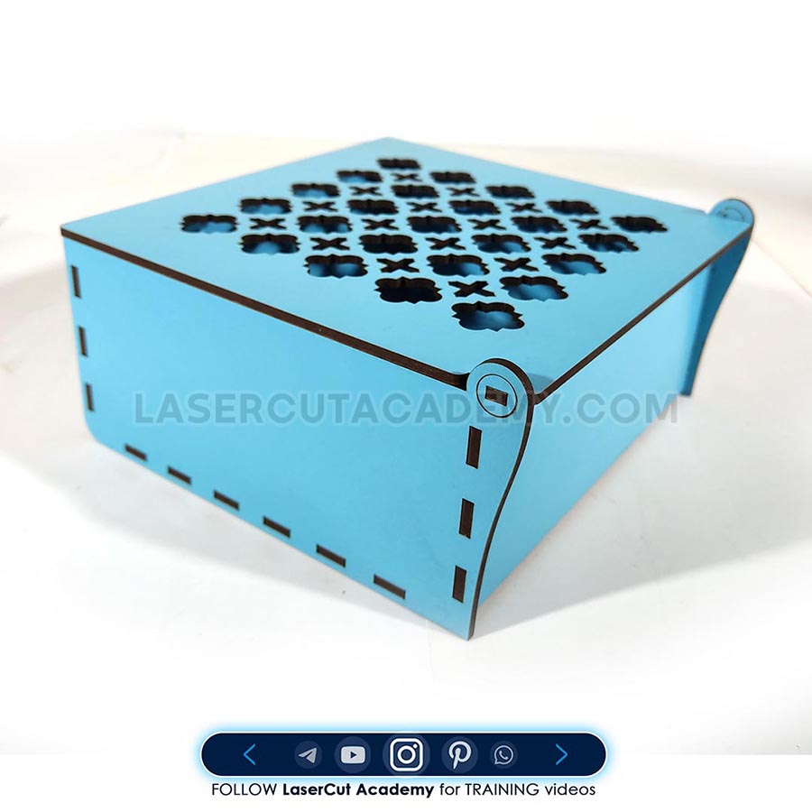 Storage Hinged Box with Elegant Laser-Cut Lid – SVG, DXF, PDF & CDR Files