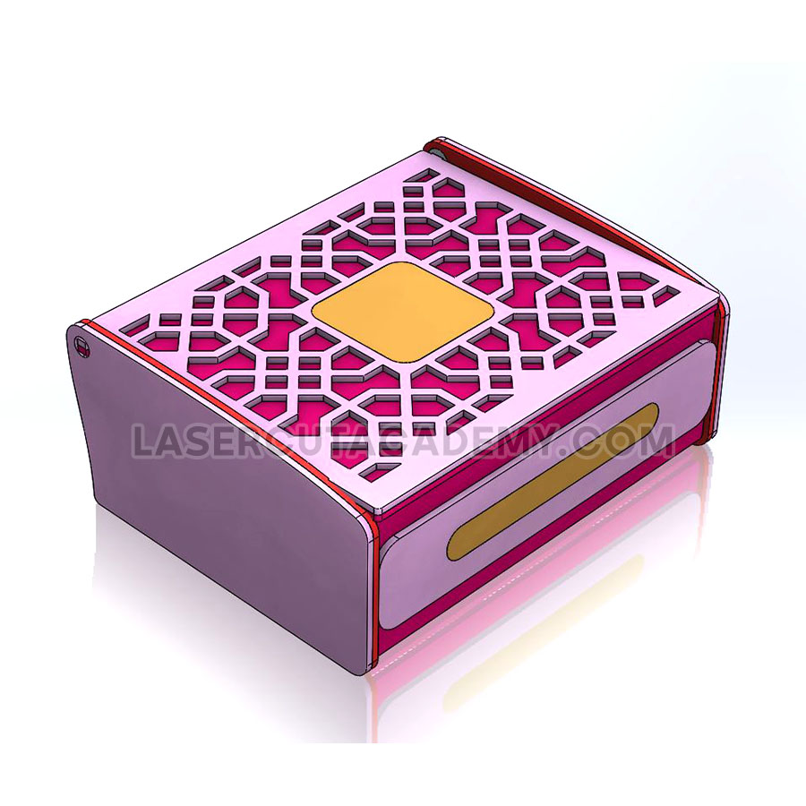 3-Compartment Wooden Snack Box with Wooden Hinge – SVG, DXF, PDF & CDR Files