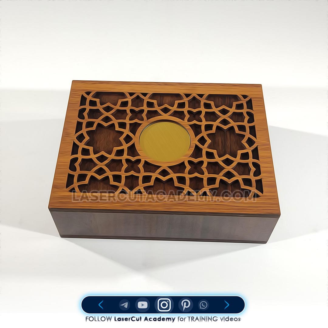 Decorative Laser Cut Box with Pull-Out Drawer – SVG, DXF & PDF Files
