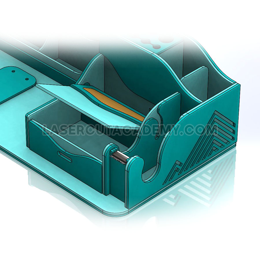 Multi-Functional Desktop Organizer – 7 Compartment Laser Cut Set (SVG, DXF, PDF & CDR Files)
