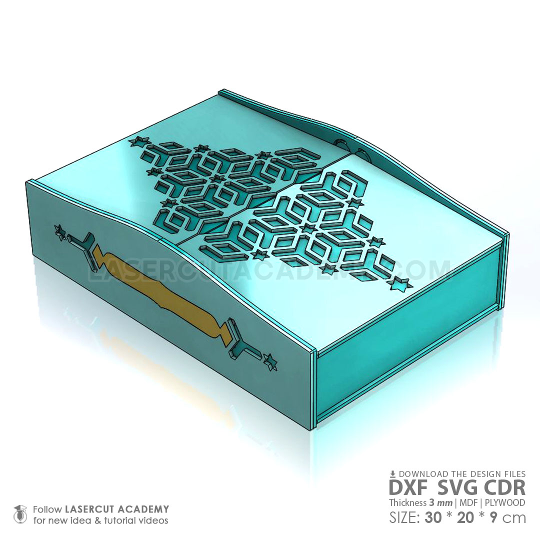 Laser Cut Wooden Organizer with Butterfly Doors & 9-Compartment Tray – SVG, DXF, PDF & CDR Files