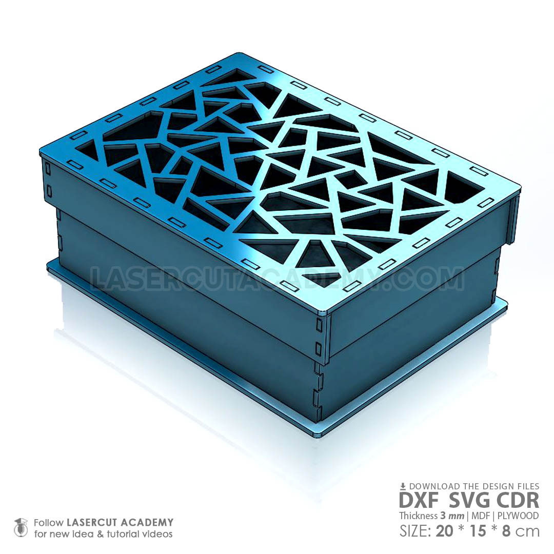 Classic Decorative Box with Modern Geometric Lid – SVG, DXF, PDF & CDR Files