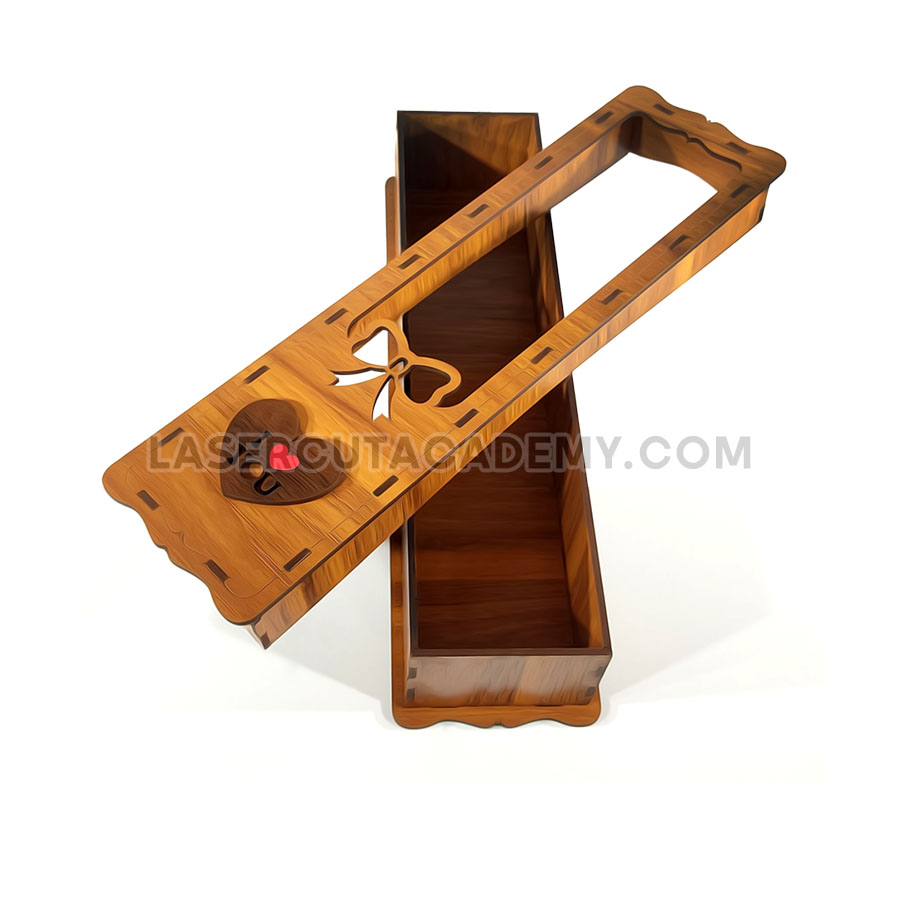 Flower Display Box with Removable Lid – SVG, DXF, PDF & CDR Laser Cut Files