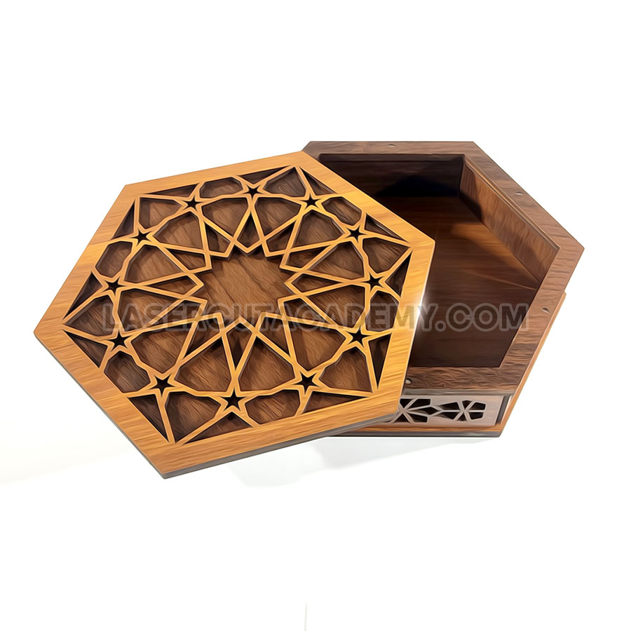 Hexagonal Geometric Decorative Box – SVG, DXF, PDF & CDR Laser Cut Files