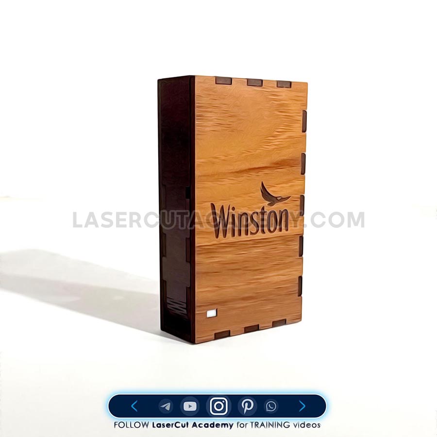 Custom Cigarette Case – Laser Cut Wooden Box with Magnet & Hinge (SVG, DXF, PDF & CDR Files)
