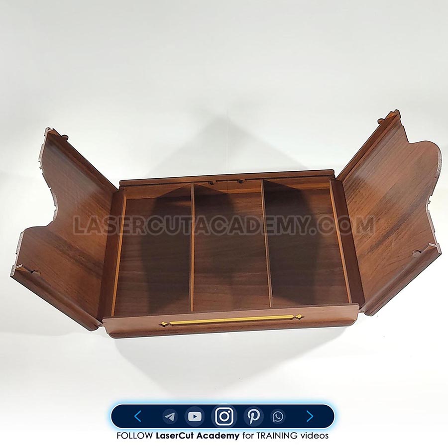 Double-Sided Sewing Organizer Box with Fold-Out Side Doors – SVG, DXF, PDF & CDR Files