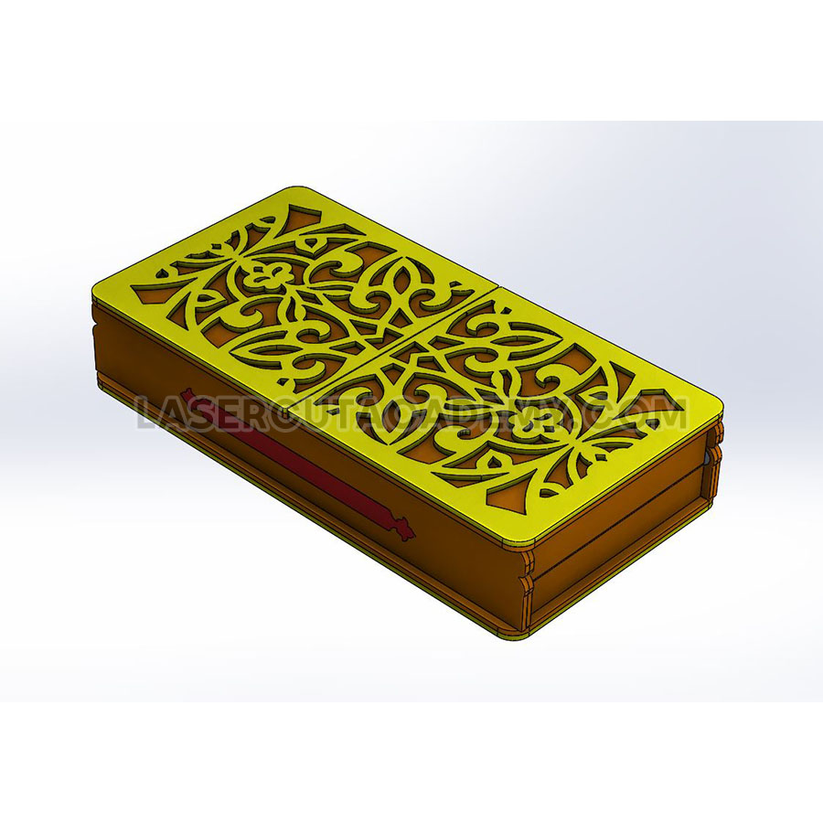 Double-Lid Decorative Storage Box with Floral Laser Cut Design – SVG, DXF, PDF & CDR Files